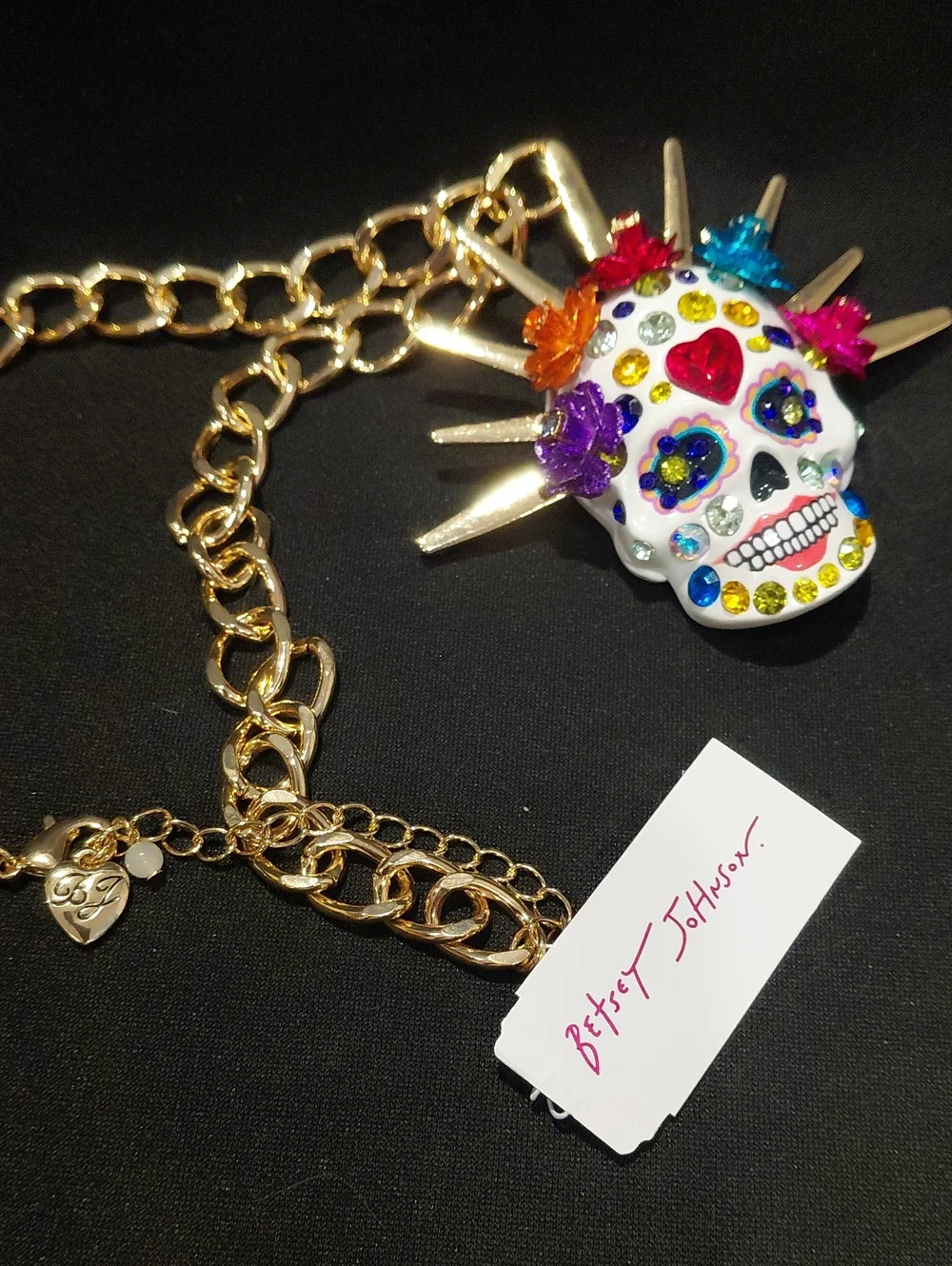 BETSEY JOHNSON  STATEMENT NECKLACE Multicolor Sugar Skull